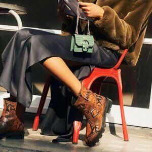 JIMMY CHOO Youth II Snake-effect Leather Ankle Boots
